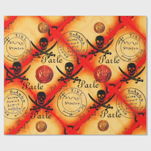 PAPIER CADEAU COMPLEXE, ÉPINES, PIRATES CARTE DU TRÉSOR PARCHEME