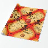 PAPIER CADEAU COMPLEXE, ÉPINES, PIRATES CARTE DU TRÉSOR PARCHEME (Déroulé)