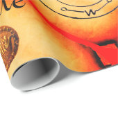 PAPIER CADEAU COMPLEXE, ÉPINES, PIRATES CARTE DU TRÉSOR PARCHEME (Coin rond)