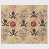 PAPIER CADEAU COMPLEXE ET ÉPÈRES, PIRATES CARTE DU TRÉSOR PARCHE (Plat)