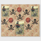 PAPIER CADEAU COMPLEXE ET ÉPÈRES, PIRATES CARTE DU TRÉSOR PARCHE (Plat)