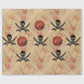 PAPIER CADEAU COMPLEXE ET ÉPÈRES, PIRATES CARTE DU TRÉSOR PARCHE (Plat)