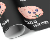 Papier Cadeau Composez Votre Esprit Amusant Cerveau Pun Dark BG (Coin rond)