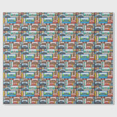 Papier Cadeau Composition Abstraite des cassettes compactes (Plat)