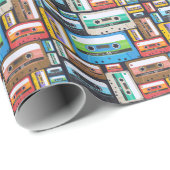 Papier Cadeau Composition Abstraite des cassettes compactes (Coin rond)