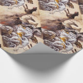 PAPIER CADEAU COMPOSITION AVEC DES ANIMAUX, CHEVAUX D'ÉLEVAGE, C (Coin)