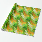 Papier Cadeau Composition avec néon vert et teintes dorées (Déroulé)