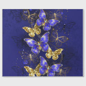 Papier Cadeau Composition avec papillons Sapphire (Plat)