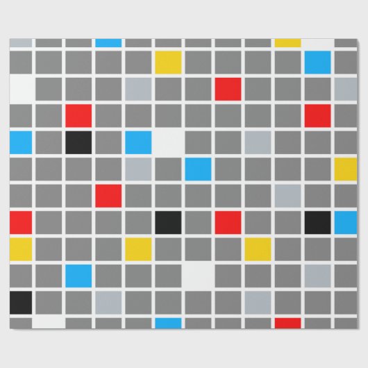 Papier Cadeau Composition de la mosaïque rétro minimale de Stijl (Plat)
