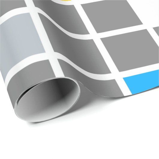 Papier Cadeau Composition de la mosaïque rétro minimale de Stijl (Coin rond)