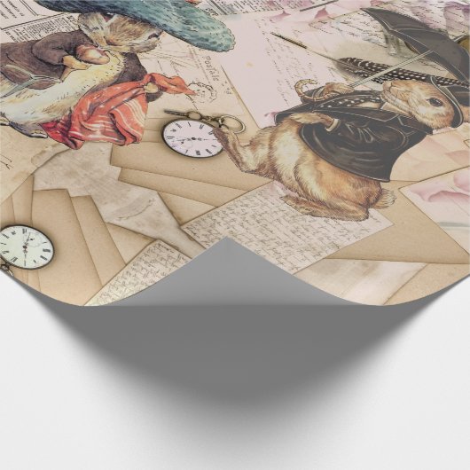 Papier Cadeau composition de lapin (Coin)