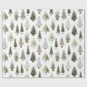 Papier Cadeau Composition de Noël à l'aquarelle bohème Carte de (Plat)