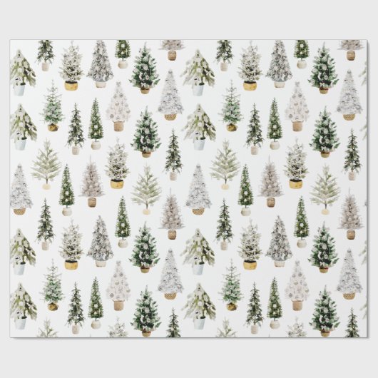 Papier Cadeau Composition de Noël à l'aquarelle bohème Carte de (Plat)