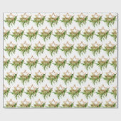 Papier Cadeau Composition de Noël à l'aquarelle bohème de fêtes (Plat)