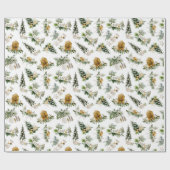 Papier Cadeau Composition de Noël à l'aquarelle Boho Carte de vœ (Plat)