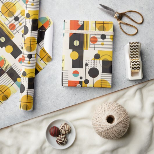 Papier Cadeau Composition des formes géométriques colorées (Artisanat)