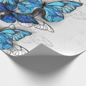 Papier Cadeau Composition des White and Blue Butterflies (Coin)