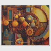Papier Cadeau Composition d'Orbe Mécanique Steampunk (Plat)