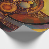 Papier Cadeau Composition d'Orbe Mécanique Steampunk (Coin)