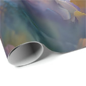Papier Cadeau Composition florale pastel abstraite lumineuse (Coin rond)