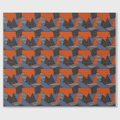 Papier Cadeau Composition géométrique Abstraite : Bleu orange (Plat)