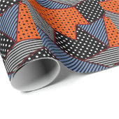 Papier Cadeau Composition géométrique Abstraite : Bleu orange (Coin rond)