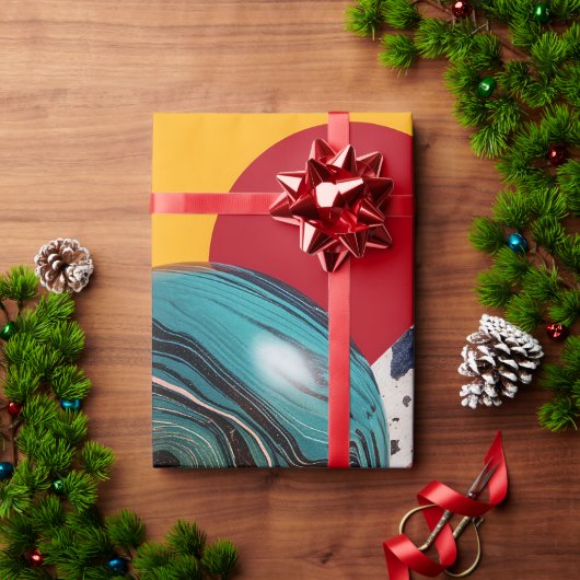 Papier Cadeau Composition géométrique colorée abstraite (Cadeau de vacances)