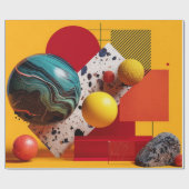 Papier Cadeau Composition géométrique colorée abstraite (Plat)