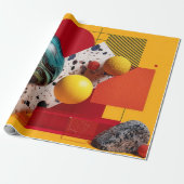 Papier Cadeau Composition géométrique colorée abstraite (Déroulé)