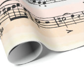 Papier Cadeau Composition musicale sur aquarelle (Coin rond)