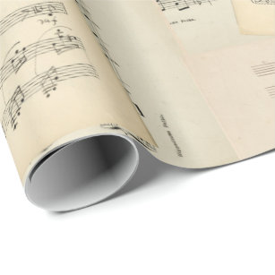 Papier Cadeau Composition musicale Vintage Papier d'enveloppemen