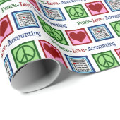 Papier Cadeau Comptabilité Amour Paix Vacances Jolies Comptables (Coin rond)