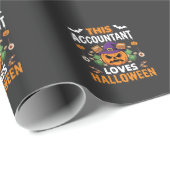 Papier Cadeau Comptable Aime Halloween Citrouille Comptable Desi (Coin rond)