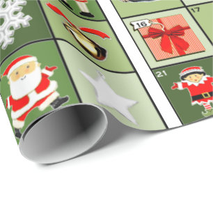 Papier Cadeau Compte à rebours de Noël Calendrier de l'Avent