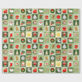 Papier Cadeau Compte à rebours du calendrier de l'Avent de Noël (Plat)