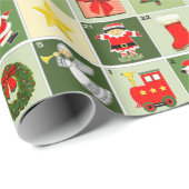 Papier Cadeau Compte à rebours du calendrier de l'Avent de Noël (Coin rond)