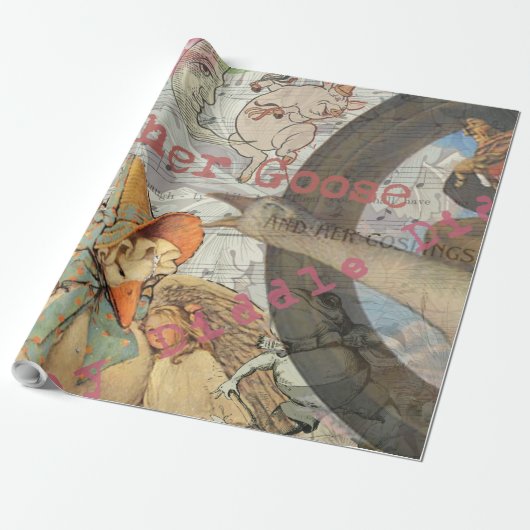 Papier Cadeau Comptine de Mère l'Oie Conte de Fées (Déroulé)