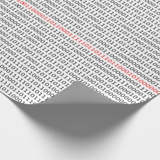 Papier Cadeau Computer Science Binary (noir et rouge) (Coin)