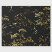 Papier Cadeau con tigre estilo japonés (Plat)