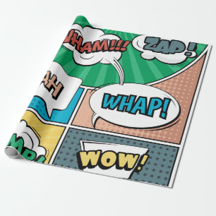 Papier Cadeau concept créatif Abstrait comic pop art style blan