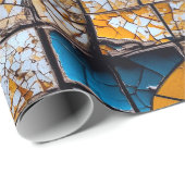 Papier Cadeau Concept limite de carreaux brisés et fissurés (Coin rond)