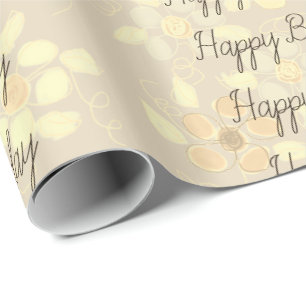 Papier Cadeau Concepteur à motifs floraux