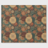 Papier Cadeau Concepteur de fleurs d'automne Boho (Plat)