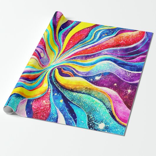 PAPIER CADEAU CONCEPTION ABSTRAITE DE L'ESPACE EXTÉRIEUR (Déroulé)