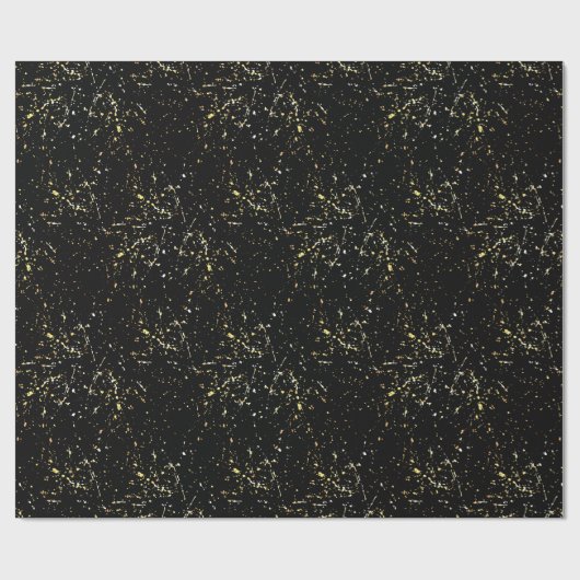 Papier Cadeau Conception Abstraite de peinture or (Plat)