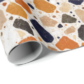 Papier Cadeau Conception Abstraite de Terrazzo Méditerranéen (Coin rond)