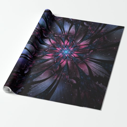 Papier Cadeau Conception Abstraite des fleurs fractales. (Déroulé)