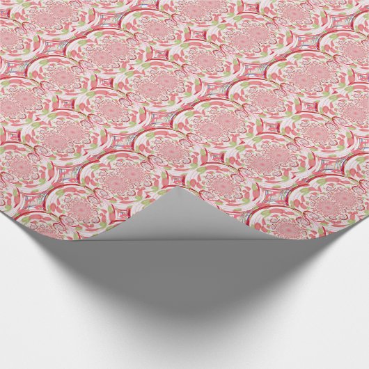 Papier Cadeau Conception Abstraite Éclatement Rouge et Vert (Coin)
