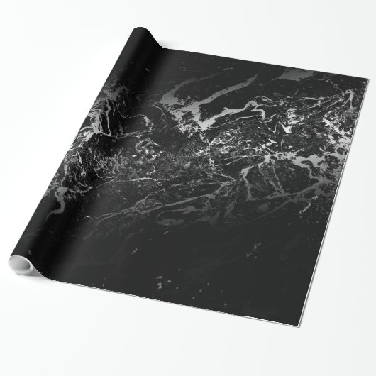 Papier Cadeau conception abstraite en marbre noir (Déroulé)