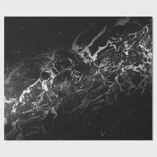 Papier Cadeau conception abstraite en marbre noir (Plat)